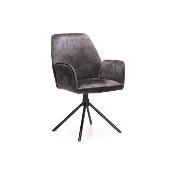 Quinn Deluxe Velvet Dining Chair - Grey