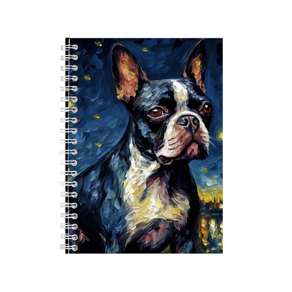 BOSTON TERRIER Starry Night Notebook Dog Gift Idea Notepad Pad 108