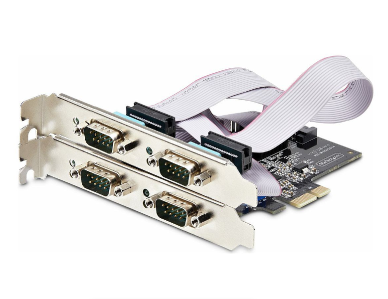 PowerTech 4 Port PCI Express RS232 Serial Adapter Card