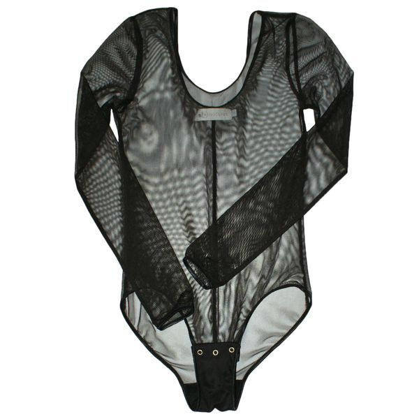 Nucleus Vamp Mesh Bodysuit in Black