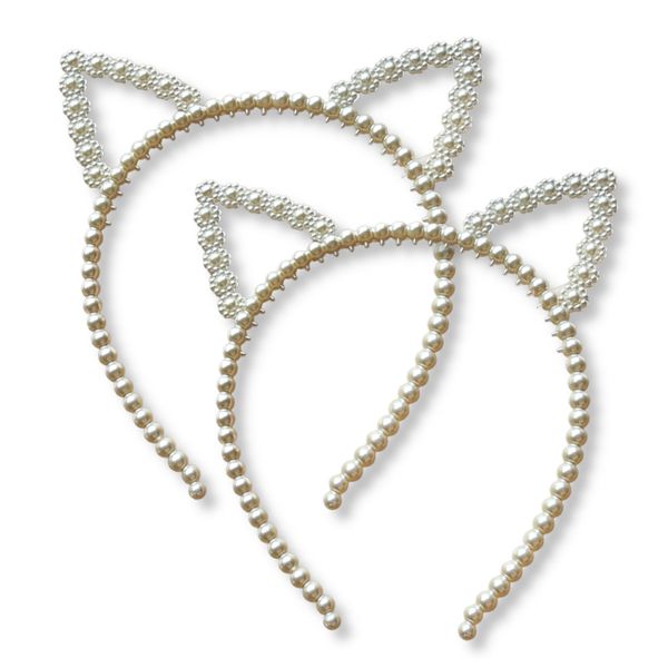 Cute Pearl Kitty Ear Alice Band