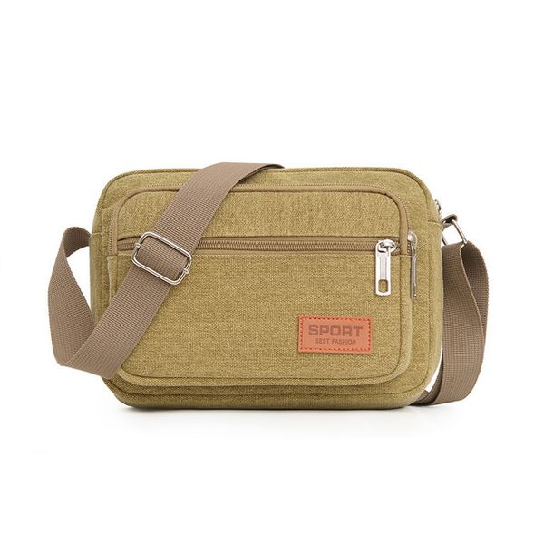 Casual Tote Travel Men's Crossbody Bag-Khaki