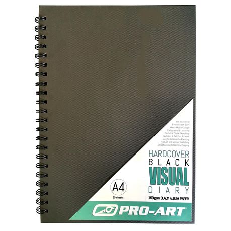 Pro-Art Hardcover Black WIRO Visual Diary A4 - 150gsm - 30 Sheets Image