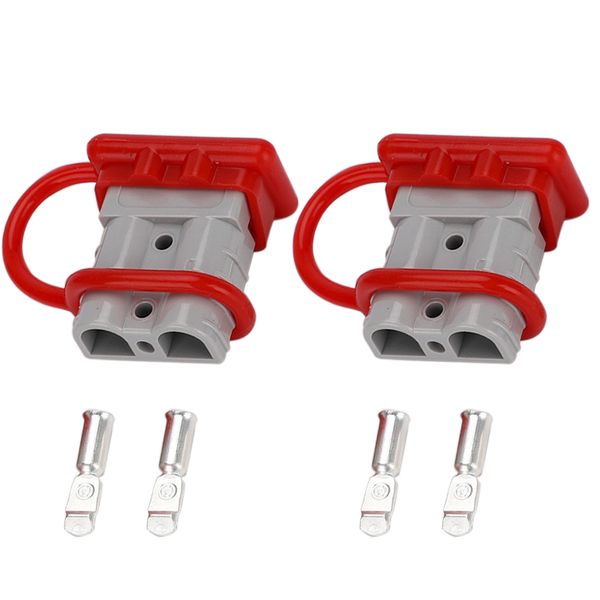 2 Pieces 50A 600V Anderson Connector Plug Kit Quick Connect for ATV Car