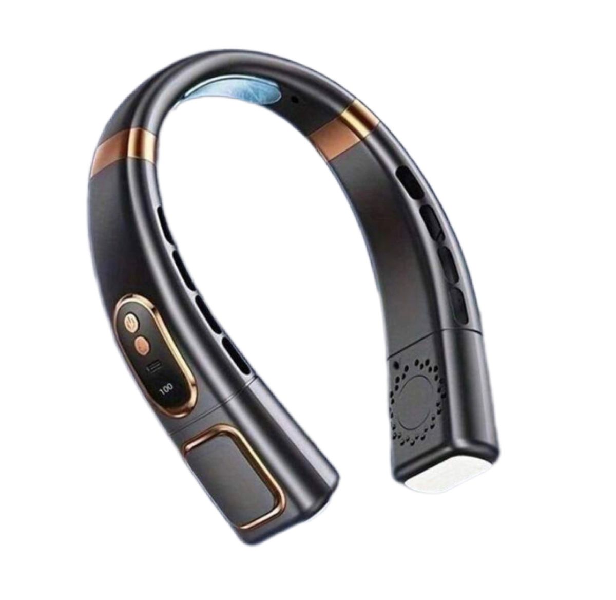 8000mAh 5-Speed Portable Neck Fan - Black