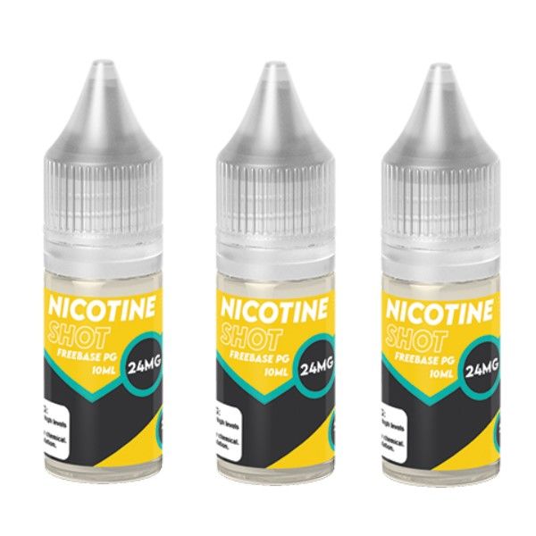 Nic Shot - PG Base 10ml - 24mg (Makes 2mg Longfill) - 3 Pack