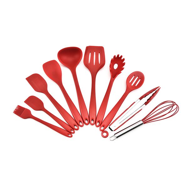 10 Piece Silicone Kitchen Cooking Utensils Set