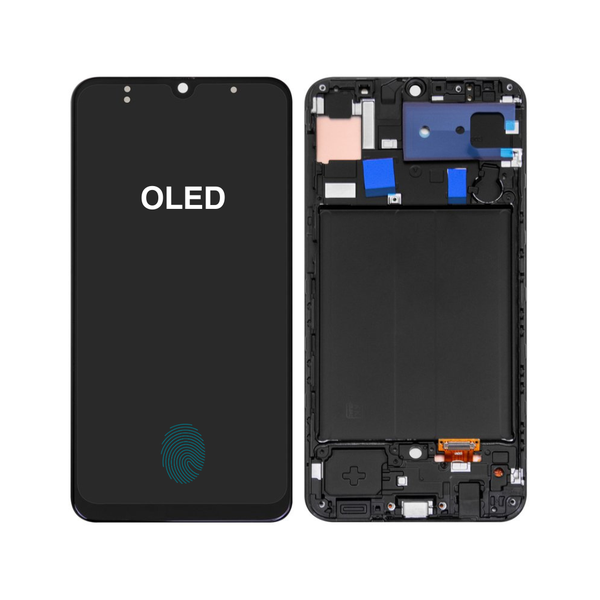 OLED Display with Frame &amp; Fingerprint r Compatible with Samsung Galaxy A30