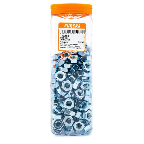 EUREKA Hex Nuts Zinc Plated 10mm Q:200 T7A160