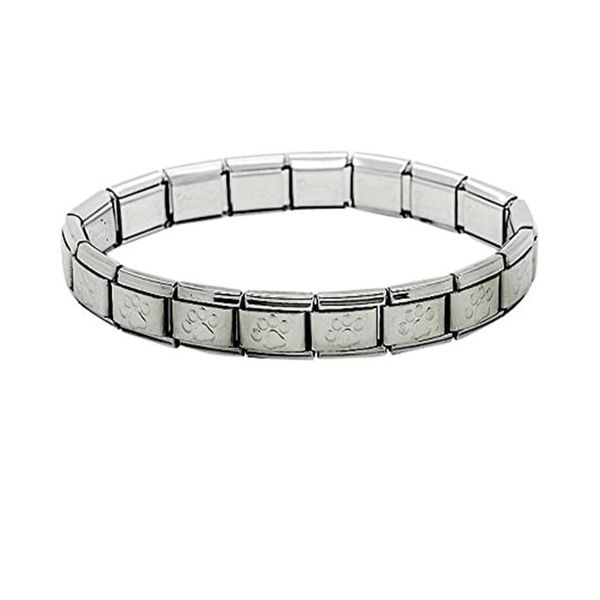 Embellished-18 Inter-Link Charm Bracelet Paw-9mm
