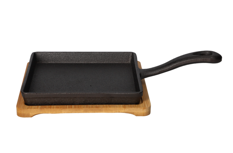 Danny Home Sizzling Fry Pan with Bamboo Base 23.6cm