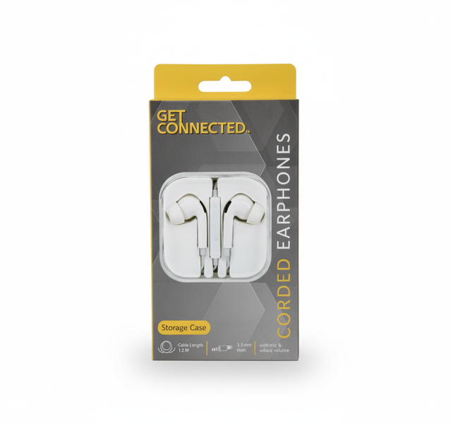 Earphones With Mic 12mm Drivers Volume Control Soft In-Ear