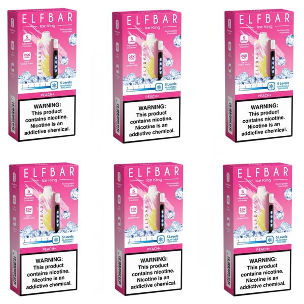 Elf Bar Ice King 25000 Puffs Disposable Vapes - Peach Plus (Pack of 6)