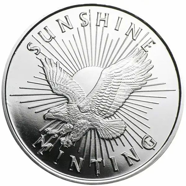 Sunshine Mint 1/2 oz Pure 0.999 Fine Silver Bullion Round