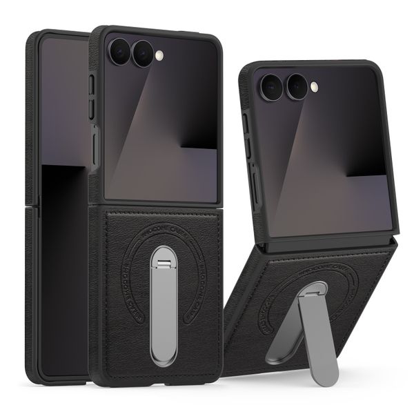Leather Invisible Stand Phone Case Compatible With Samsung Z Flip 6 5G