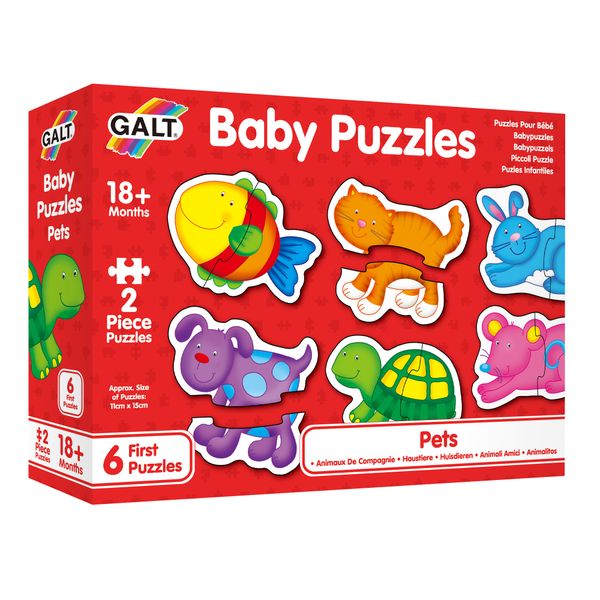 GALT - Baby Puzzles- Pets - 6 x 2 piece sets