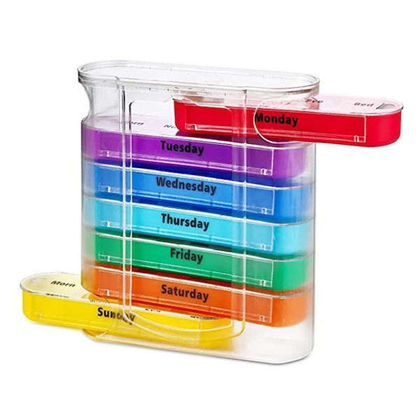 Medicine Organizer, 28 Compartments, Multicolor