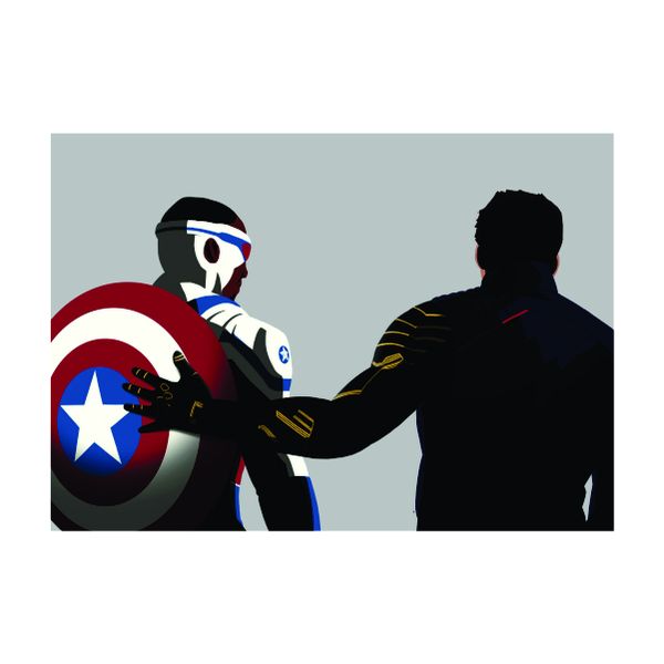 Captain America and Falcon Minimalism - A1 Poster
