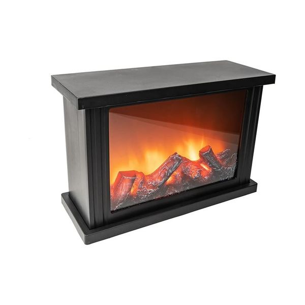 28 X 20CM USB Charging Tabletop LED Flameless Fireplace Lantern