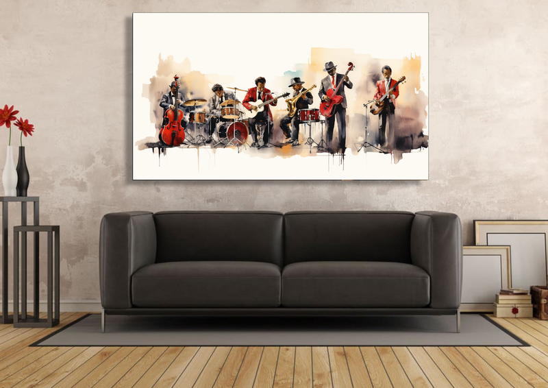 Canvas Wall Art - Jazz Band Watercolor - HC0925