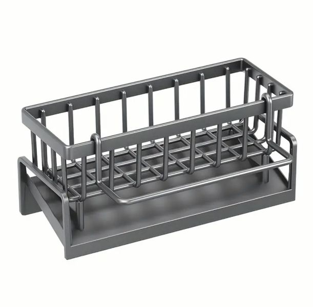 Black Sink Caddy with Water Drain - Dish Cloth &amp; Sponge Holder