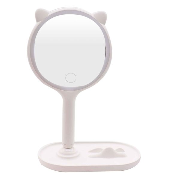 Smart Makeup DeskTray Hand Mirror - LED lighting with Touch button