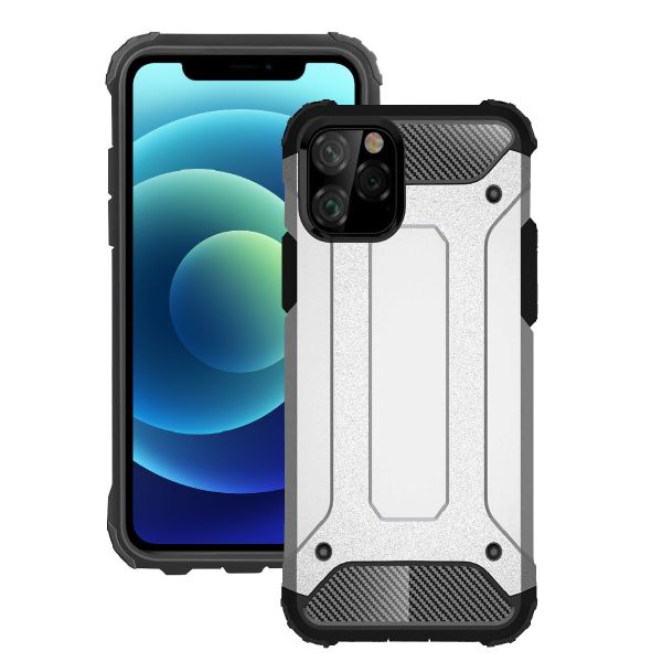 Hybrid Shockproof Case for iPhone 12 / iPhone 12 Pro - Silver