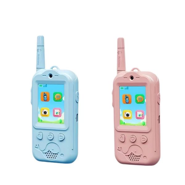 Kids Video Walkie Talkie 2-Pack Pink &amp; Blue 3-500m Range 4 Voice Changers