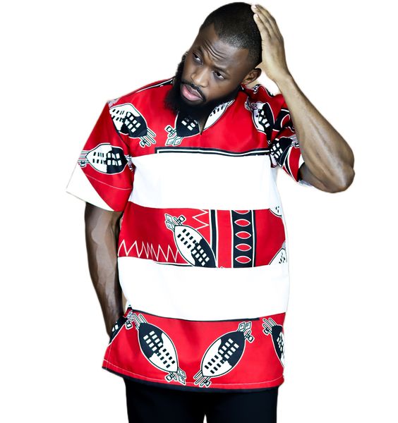 Africa Fashion House Arome Red Stripe Swati Shirt