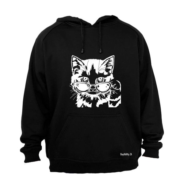 Sunglasses Cat - Mens - Hoodie - Grey