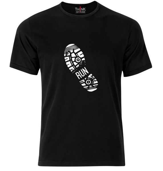 Think Out Loud Mens "Run" Short Sleeve Tshirt Black