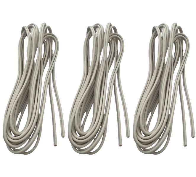 (3 PACK) Ripcord White 0.5mm Speaker Cable twin Flex 4m length - SiRCONY