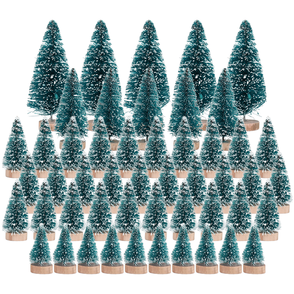 50PCS Miniature Artificial Christmas Tree Small Snow Frost Trees Pine Trees
