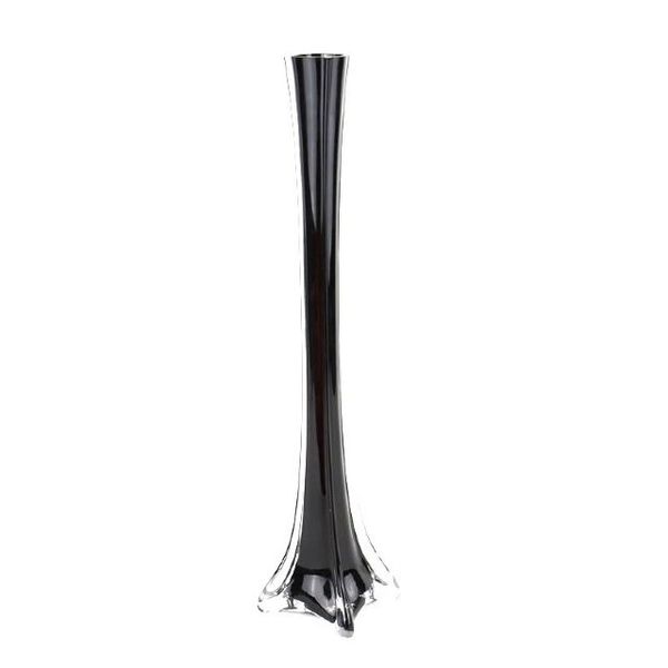 Tall Glass Black Vase