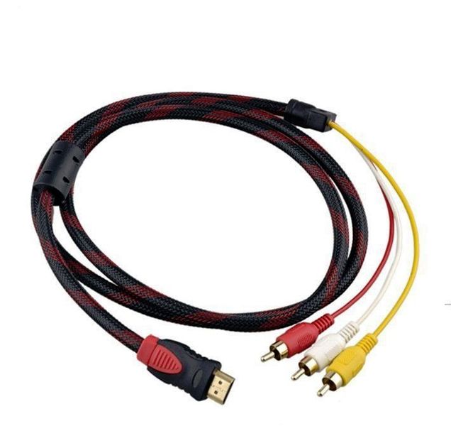 1.5M Cable 3RCA To HDMI Male - SD compatible With Laptop TV DVD Player