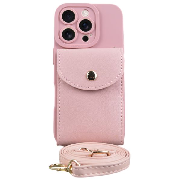 Minimalistic Card Holder Phone Case Compatible With IPH 16 Pro Max - Pink