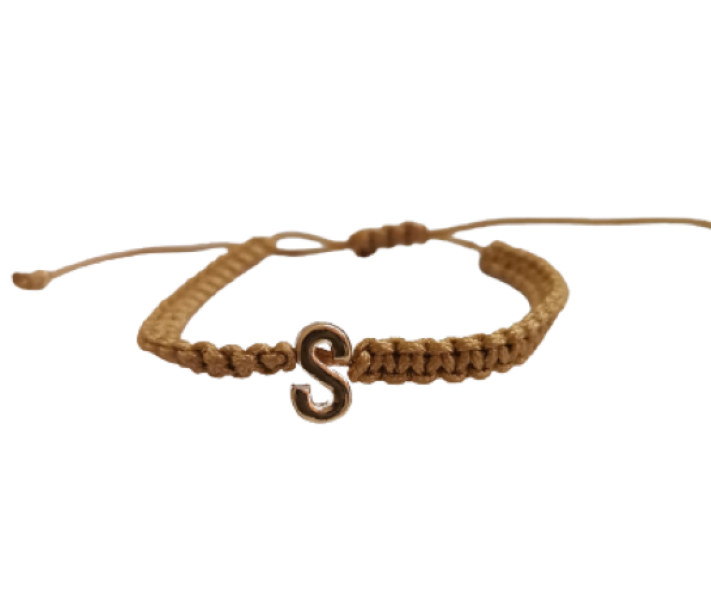 YALLI Gold Letter S Charm Bracelet Adjustable String