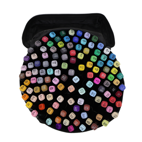 Dual-Tip Alcohol Art Markers Set with Carry Case - 120 piece