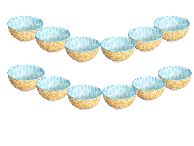 Ethnic Bowl Yellow 9.65cm 12 Pack