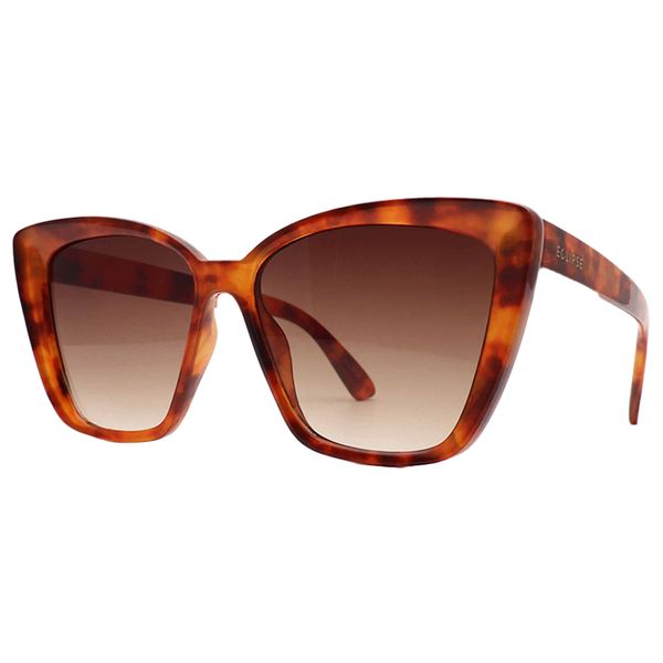 Belmont Ladies Square Oversized Sunglasses - Mottled Brown