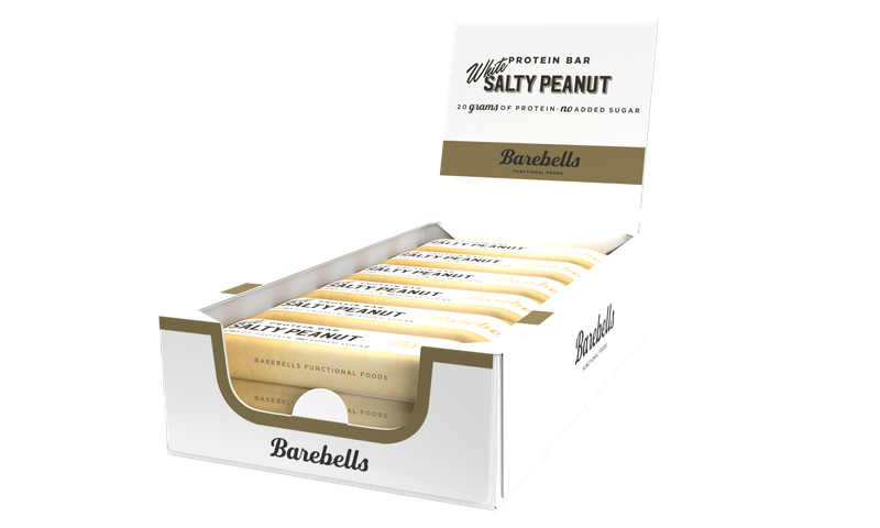 Barebells High Protein, No Added Sugar Bar, 12 x 55g- White Salty Peanut