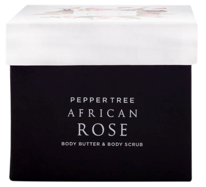 Pepper Tree African Rose Body Butter &amp; Body Scrub Gift Set
