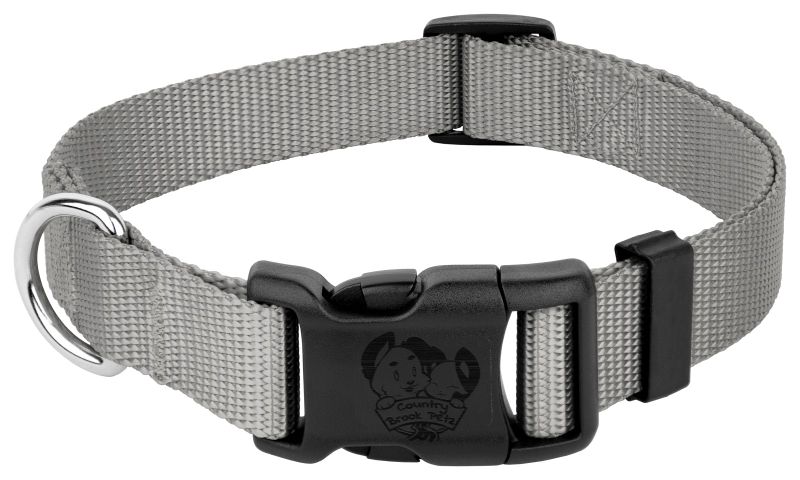 Durable Nylon Snap-N-Go Dog Collar - Grey