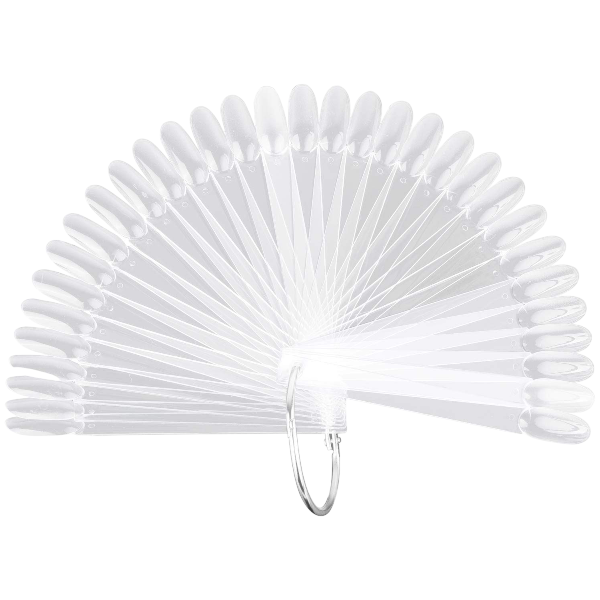 Fan-Shaped Nail Art Practice Stick Tool With Metal Ring - Transparent