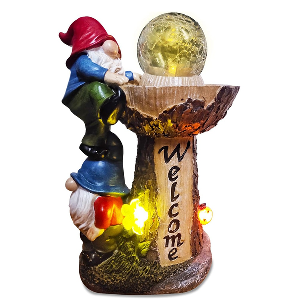 Garden Gnome Statue Solar Garden Gnomes Decor with Led Light