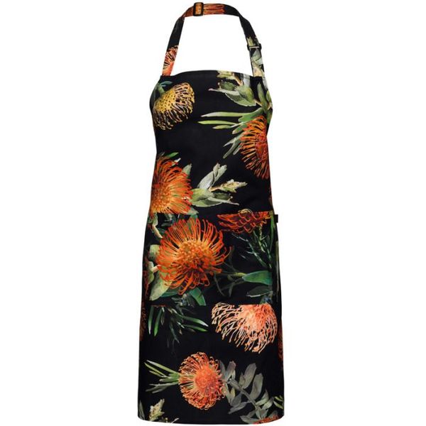 Dsa 100% Cotton Botanica Black Pin Cushion Full Bib Apron
