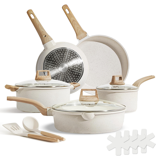 Topika - 14 Piece Nonstick Pots and Pan Set Kitchen Non-Stick Pot Cookware Set
