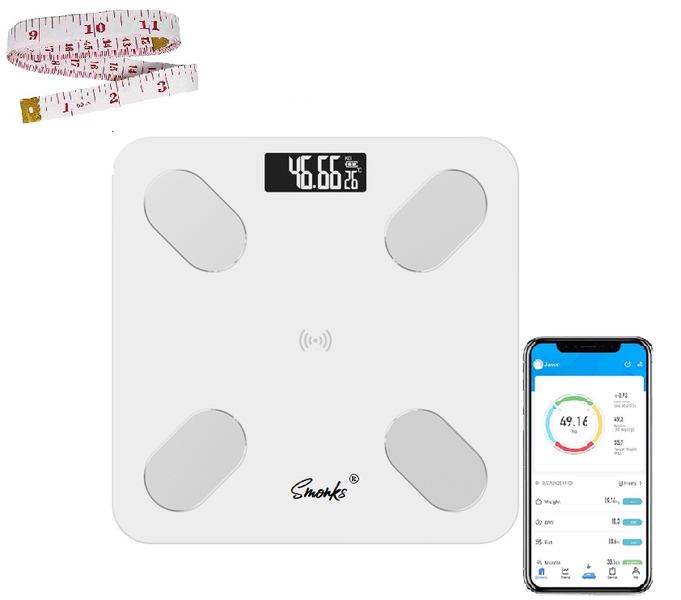 Smonks Digital Smart Bluetooth Body Weight &amp; BMI Scale with measuring tape