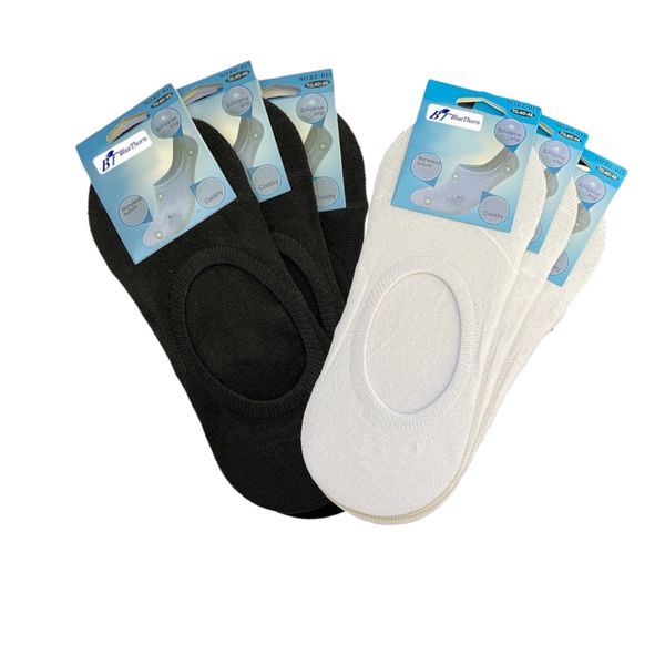 BlueThorn Anti-Slide Invisible Socks for Men – Variety Pack of 6 Pairs