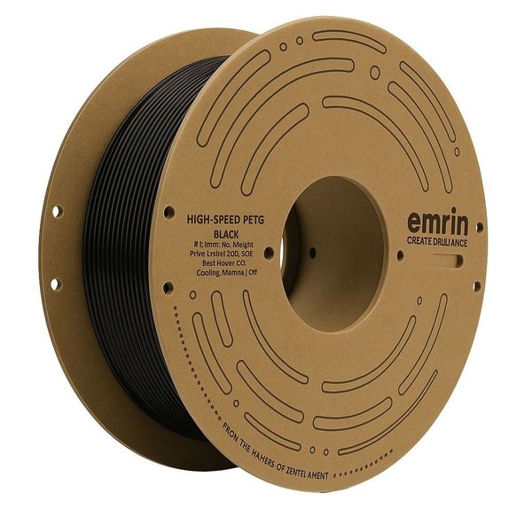 EMRIN High-Speed 3D Printing Filament PETG - 1.75mm Black - up to 500mm/s